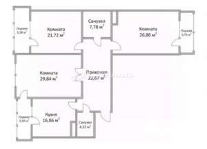 3-к квартира, вторичка, 76м2, 7/10 этаж