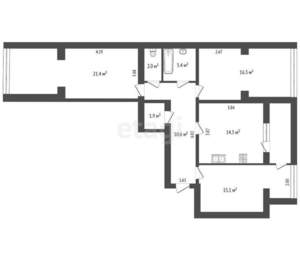 3-к квартира, вторичка, 86м2, 8/10 этаж