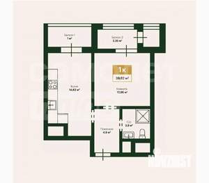 1-к квартира, вторичка, 40м2, 9/18 этаж