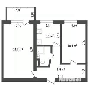 2-к квартира, вторичка, 45м2, 5/5 этаж