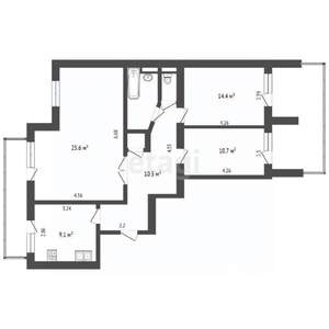 3-к квартира, вторичка, 77м2, 8/10 этаж