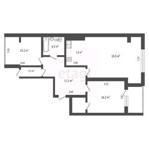 3-к квартира, вторичка, 110м2, 1/10 этаж