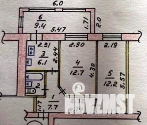 2-к квартира, вторичка, 51м2, 1/3 этаж