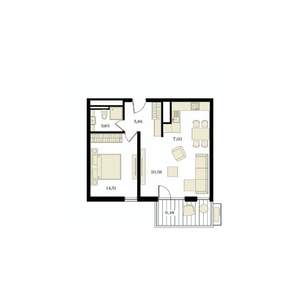 2-к квартира, вторичка, 54м2, 5/12 этаж