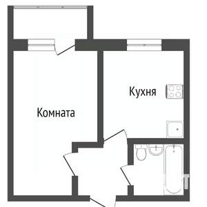 1-к квартира, вторичка, 34м2, 4/9 этаж
