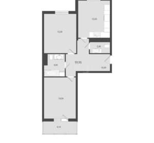 2-к квартира, вторичка, 60м2, 2/9 этаж