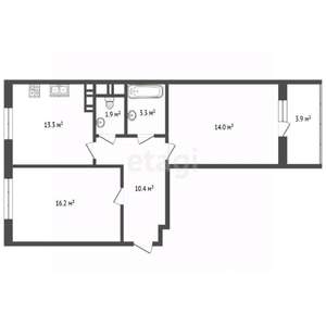 2-к квартира, сданный дом, 61м2, 5/19 этаж