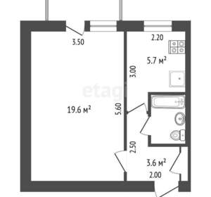 1-к квартира, вторичка, 32м2, 2/5 этаж