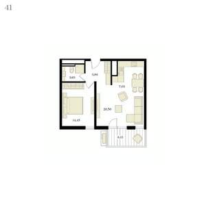 2-к квартира, вторичка, 53м2, 8/12 этаж