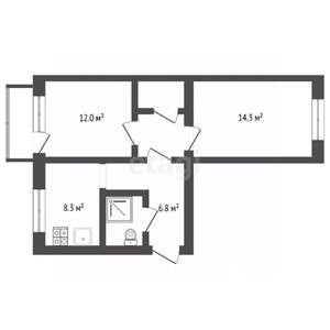 2-к квартира, вторичка, 46м2, 2/5 этаж