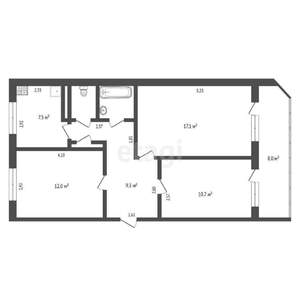 3-к квартира, вторичка, 63м2, 1/5 этаж