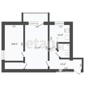2-к квартира, вторичка, 43м2, 2/5 этаж