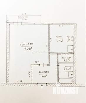 1-к квартира, вторичка, 37м2, 4/9 этаж