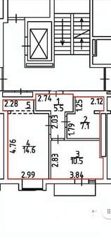 1-к квартира, сданный дом, 40м2, 7/8 этаж