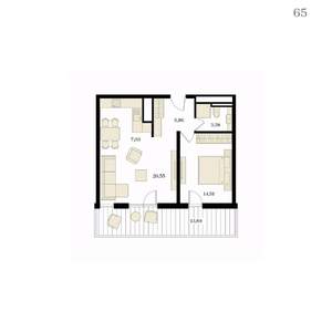 2-к квартира, вторичка, 56м2, 12/12 этаж