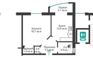 1-к квартира, вторичка, 47м2, 5/10 этаж