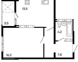 1-к квартира, вторичка, 45м2, 11/16 этаж