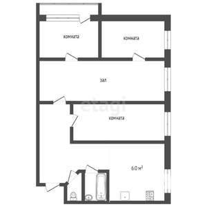 4-к квартира, вторичка, 96м2, 2/3 этаж
