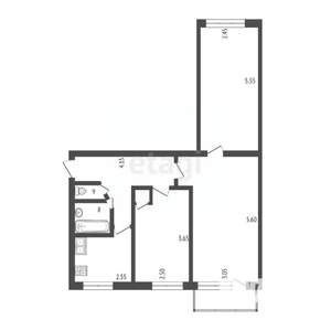 3-к квартира, вторичка, 60м2, 3/5 этаж
