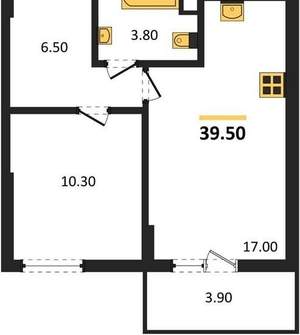 1-к квартира, вторичка, 40м2, 10/19 этаж