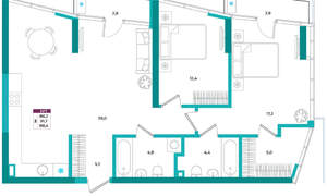 2-к квартира, вторичка, 88м2, 2/24 этаж