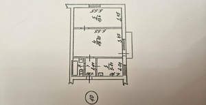 2-к квартира, вторичка, 45м2, 4/4 этаж