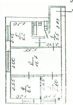 3-к квартира, вторичка, 45м2, 1/2 этаж