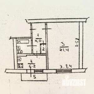 1-к квартира, вторичка, 36м2, 1/5 этаж