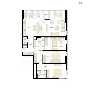 4-к квартира, вторичка, 124м2, 11/12 этаж