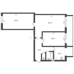 3-к квартира, вторичка, 73м2, 1/5 этаж