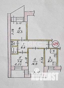3-к квартира, вторичка, 63м2, 3/10 этаж