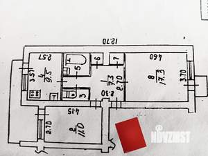 2-к квартира, вторичка, 51м2, 3/5 этаж