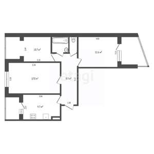3-к квартира, вторичка, 63м2, 1/9 этаж