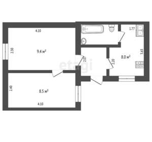 2-к квартира, вторичка, 32м2, 1/1 этаж