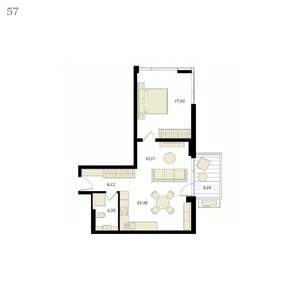 2-к квартира, вторичка, 57м2, 11/12 этаж