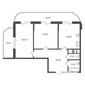 2-к квартира, вторичка, 72м2, 10/15 этаж