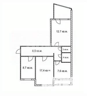 3-к квартира, вторичка, 60м2, 3/9 этаж