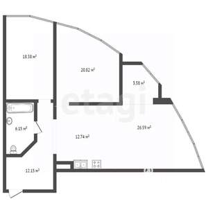 3-к квартира, вторичка, 101м2, 17/17 этаж