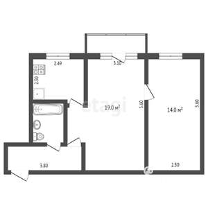 2-к квартира, вторичка, 46м2, 3/5 этаж