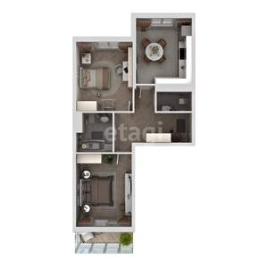 2-к квартира, вторичка, 60м2, 2/9 этаж