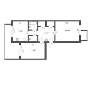 2-к квартира, вторичка, 51м2, 3/5 этаж