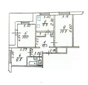 3-к квартира, вторичка, 70м2, 2/9 этаж