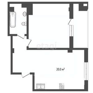 1-к квартира, вторичка, 52м2, 3/10 этаж