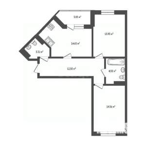 2-к квартира, вторичка, 66м2, 8/11 этаж