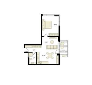 2-к квартира, вторичка, 57м2, 11/12 этаж