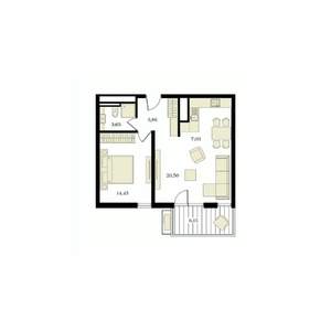 2-к квартира, вторичка, 53м2, 8/12 этаж