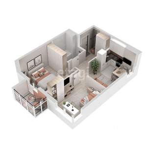 2-к квартира, вторичка, 44м2, 2/10 этаж