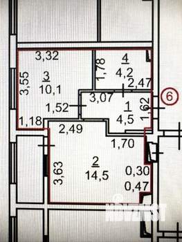 1-к квартира, вторичка, 37м2, 2/10 этаж