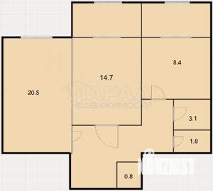 2-к квартира, вторичка, 62м2, 2/9 этаж