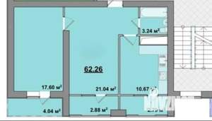 2-к квартира, вторичка, 62м2, 3/9 этаж